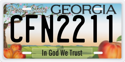 GA license plate CFN2211