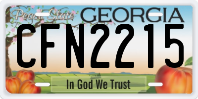 GA license plate CFN2215