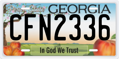 GA license plate CFN2336