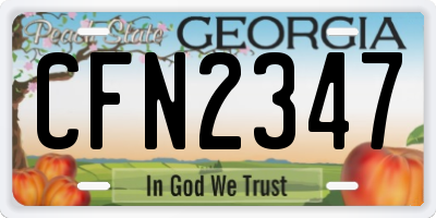 GA license plate CFN2347