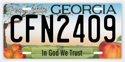 GA license plate CFN2409