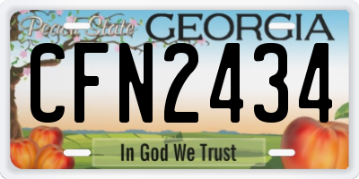 GA license plate CFN2434
