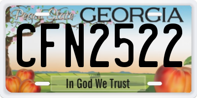 GA license plate CFN2522