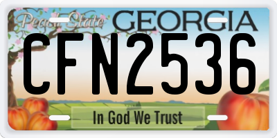 GA license plate CFN2536