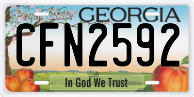 GA license plate CFN2592