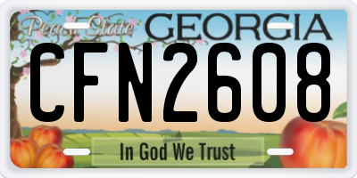 GA license plate CFN2608
