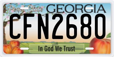 GA license plate CFN2680