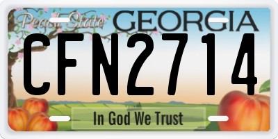 GA license plate CFN2714