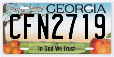 GA license plate CFN2719