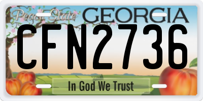 GA license plate CFN2736