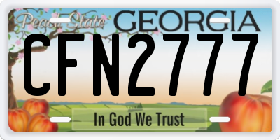 GA license plate CFN2777