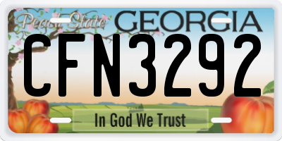 GA license plate CFN3292