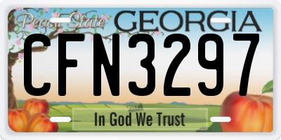 GA license plate CFN3297