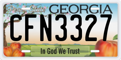 GA license plate CFN3327