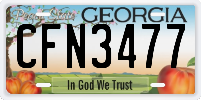 GA license plate CFN3477