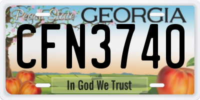 GA license plate CFN3740