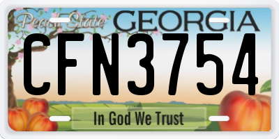 GA license plate CFN3754
