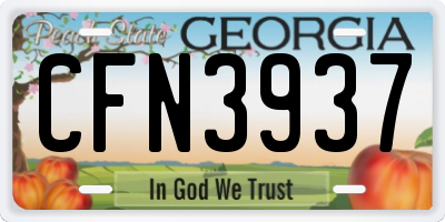 GA license plate CFN3937