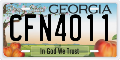 GA license plate CFN4011