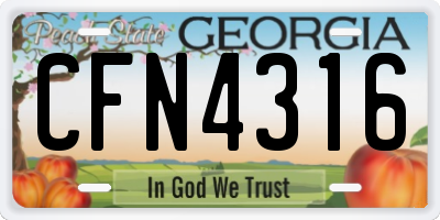 GA license plate CFN4316