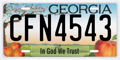 GA license plate CFN4543