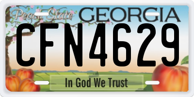 GA license plate CFN4629