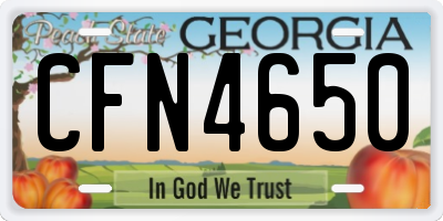 GA license plate CFN4650