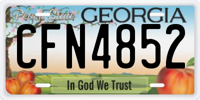 GA license plate CFN4852