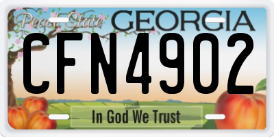 GA license plate CFN4902