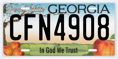 GA license plate CFN4908