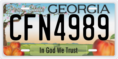 GA license plate CFN4989