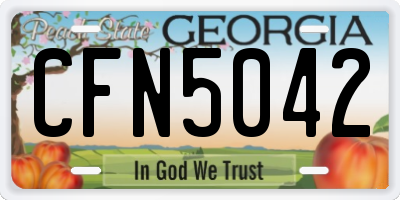 GA license plate CFN5042
