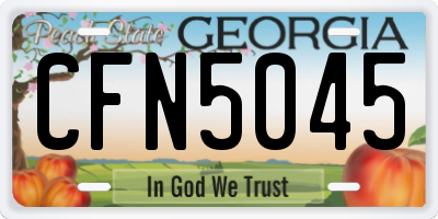 GA license plate CFN5045