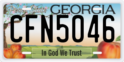 GA license plate CFN5046