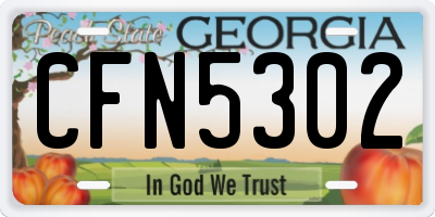 GA license plate CFN5302