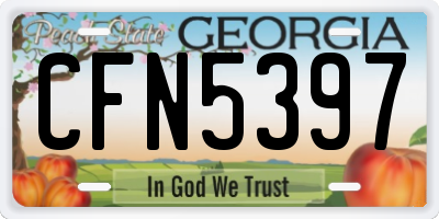 GA license plate CFN5397
