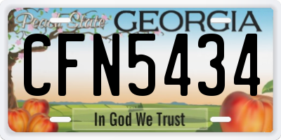 GA license plate CFN5434