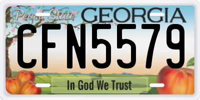GA license plate CFN5579