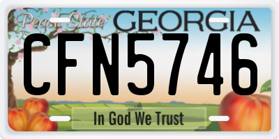 GA license plate CFN5746