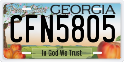 GA license plate CFN5805