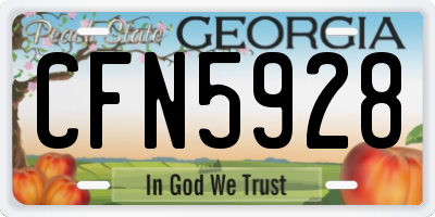 GA license plate CFN5928