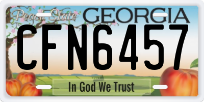 GA license plate CFN6457