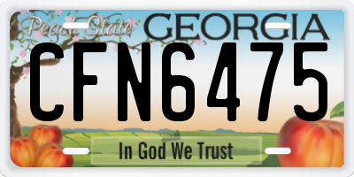 GA license plate CFN6475