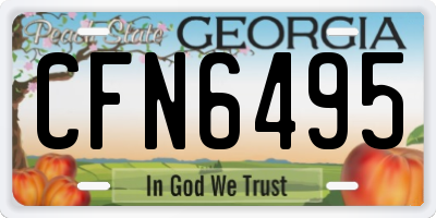 GA license plate CFN6495