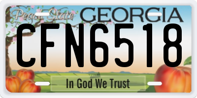 GA license plate CFN6518