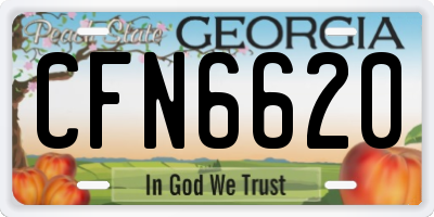 GA license plate CFN6620