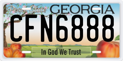 GA license plate CFN6888