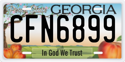GA license plate CFN6899