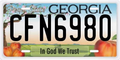 GA license plate CFN6980