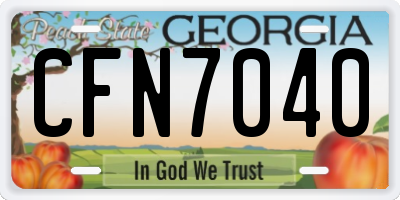 GA license plate CFN7040